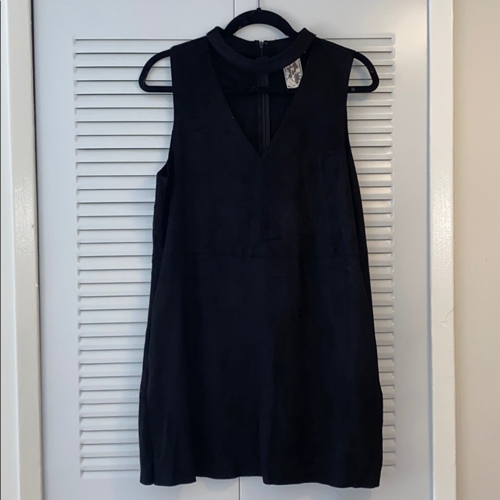Sadie and Sage black suede cutout dress